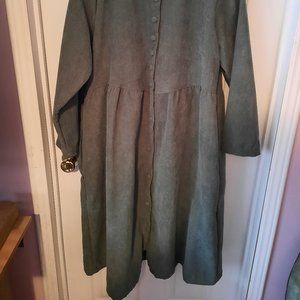 XUAN Green Corduroy Dress
